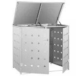 rozsdamentes acél tároló két gurítható szemeteskukához 240 L