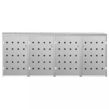 rozsdamentes acéltároló négy gurítható szemeteskukához 240 L