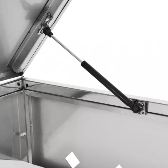 rozsdamentes acéltároló négy gurítható szemeteskukához 240 L