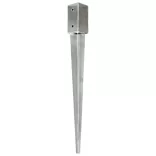 6 db ezüstszínű horganyzott acél kerítéstüske 7 x 7 x 75 cm