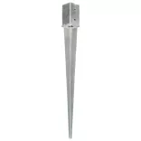 6 db ezüstszínű horganyzott acél kerítéstüske 8 x 8 x 91 cm