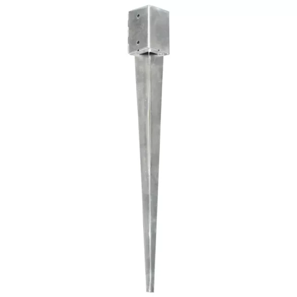 6 db ezüstszínű horganyzott acél kerítéstüske 9 x 9 x 90 cm