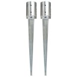 2 db ezüstszínű horganyzott acél kerítéstüske 10 x 76 cm