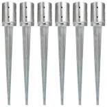 6 db ezüstszínű horganyzott acél kerítéstüske 10 x 76 cm