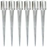 6 db ezüstszínű horganyzott acél kerítéstüske 12 x 91 cm