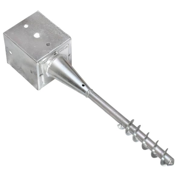 2 db ezüstszínű horganyzott acél kerítéstüske 12 x 12 x 56 cm