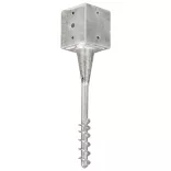 6 db ezüstszínű horganyzott acél kerítéstüske 12 x 12 x 56 cm