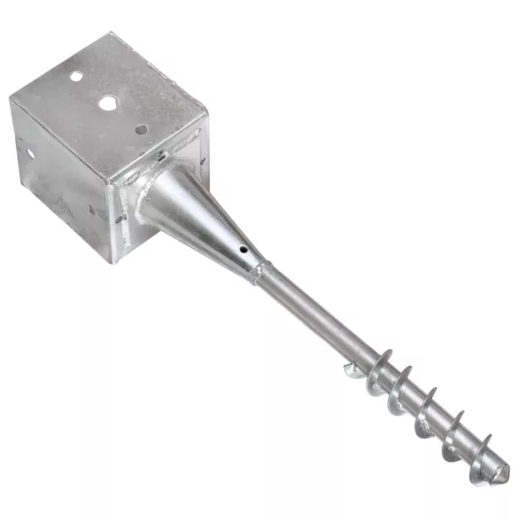 6 db ezüstszínű horganyzott acél kerítéstüske 12 x 12 x 56 cm