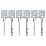 6 db ezüstszínű horganyzott acél kerítéstüske 14 x 14 x 58 cm