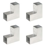 4 darab L alakú horganyzott fém oszloptartó 81 x 81 mm