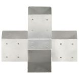 4 darab X alakú horganyzott fém oszloptartó 91 x 91 mm