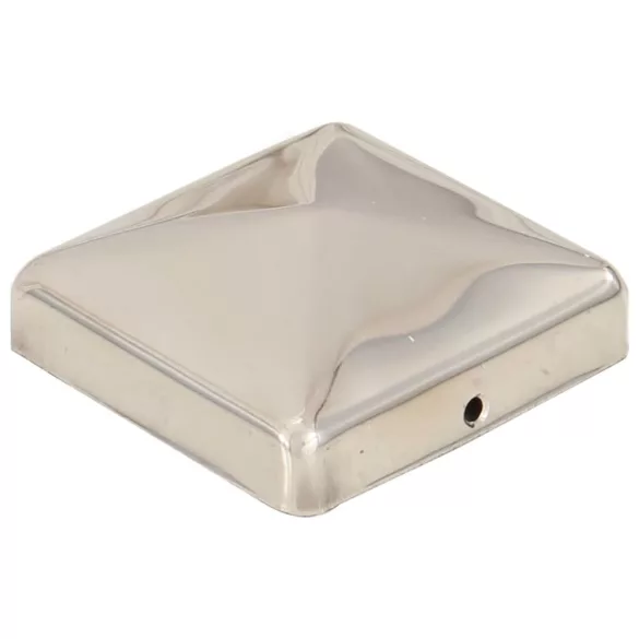 6 db gúla alakú rozsdamentes acél kerítésoszlop-sapka 71x71 mm