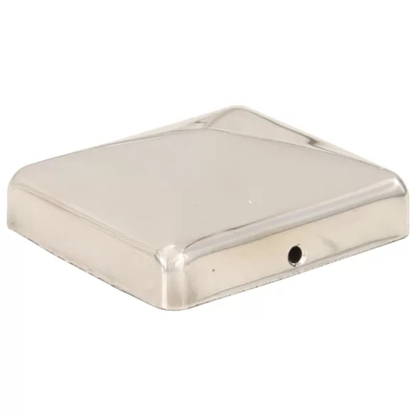 6 db gúla alakú rozsdamentes acél kerítésoszlop-sapka 71x71 mm