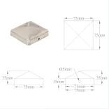 6 db gúla alakú rozsdamentes acél kerítésoszlop-sapka 71x71 mm