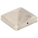 6 db gúla alakú rozsdamentes acél kerítésoszlop-sapka 91x91 mm