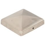 6 db gúla alakú rozsdamentes acél kerítésoszlop-sapka 101x101 mm