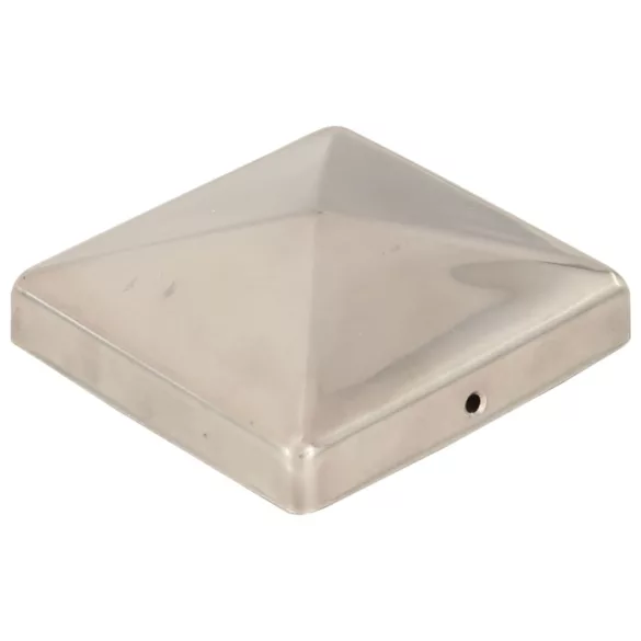 6 db gúla alakú rozsdamentes acél kerítésoszlop-sapka 101x101 mm