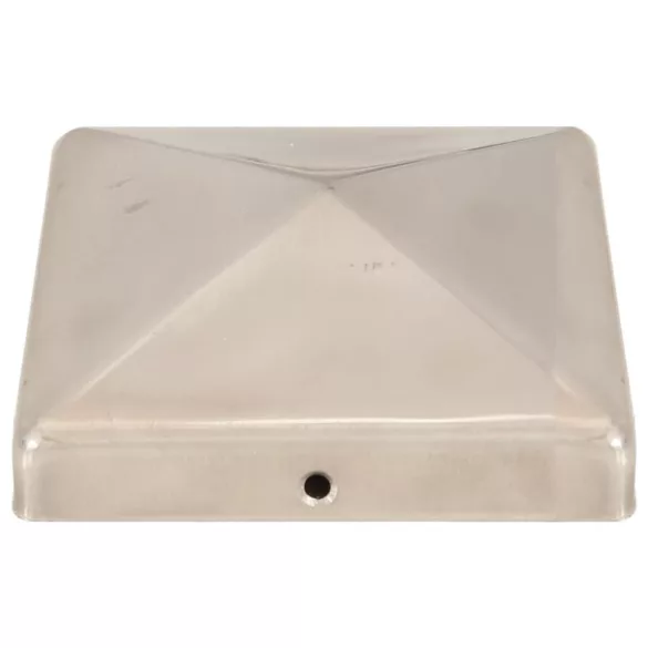 6 db gúla alakú rozsdamentes acél kerítésoszlop-sapka 101x101 mm