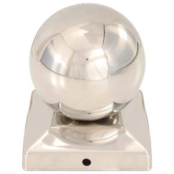 6 db gömb alakú rozsdamentes acél kerítésoszlop-sapka 91x91 mm