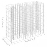 horganyzott acél gabion magaságyás 90 x 30 x 90 cm