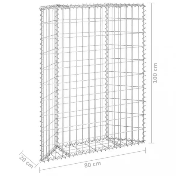 trapéz alakú horganyzott acél gabion magaságyás 80x20x100 cm