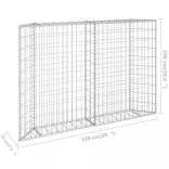 trapéz alakú horganyzott acél gabion magaságyás 150x20x100 cm