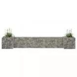 H alakú acéldrót virágtartó gabion 260 x 40 x 40 cm