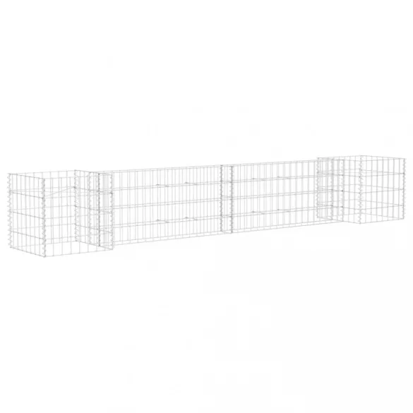 H alakú acéldrót virágtartó gabion 260 x 40 x 40 cm
