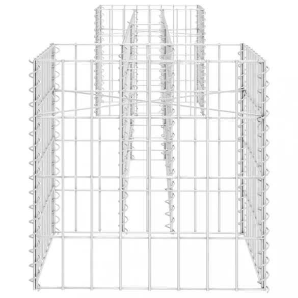 H alakú acéldrót virágtartó gabion 260 x 40 x 40 cm