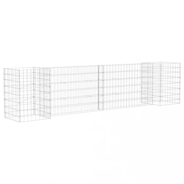 H alakú acéldrót virágtartó gabion 260 x 40 x 60 cm