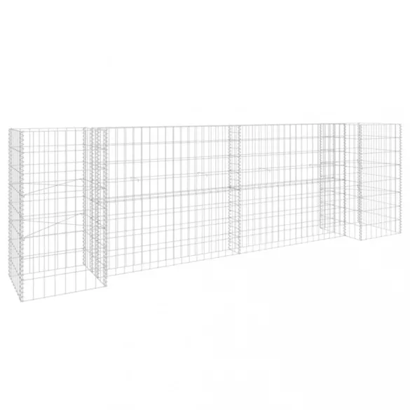 H alakú acéldrót virágtartó gabion 260 x 40 x 80 cm