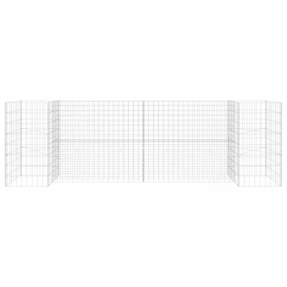 H alakú acéldrót virágtartó gabion 260 x 40 x 80 cm
