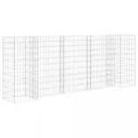 H alakú acéldrót virágtartó gabion 260 x 40 x 100 cm
