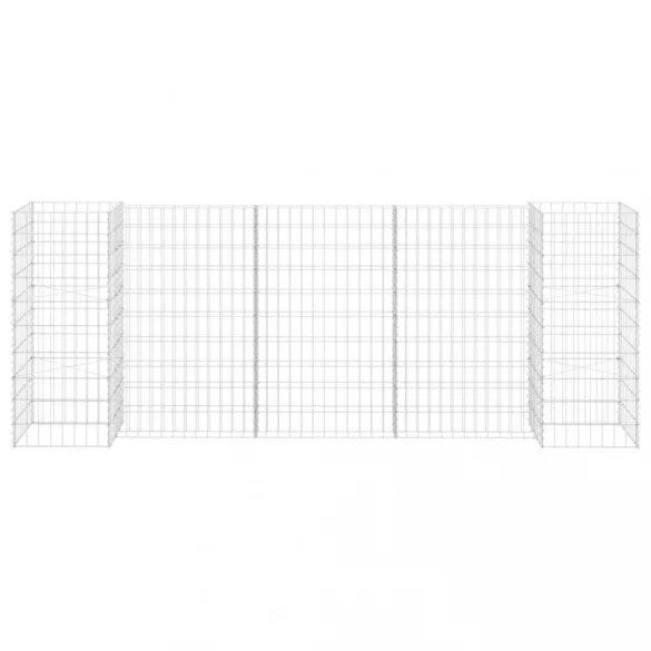 H alakú acéldrót virágtartó gabion 260 x 40 x 100 cm