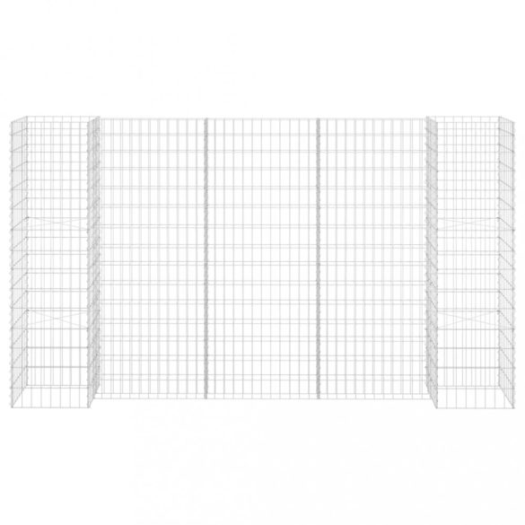 H alakú acéldrót virágtartó gabion 260 x 40 x 150 cm