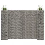 H alakú acéldrót virágtartó gabion 260 x 40 x 180 cm