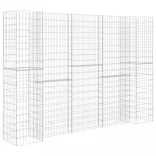 H alakú acéldrót virágtartó gabion 260 x 40 x 180 cm