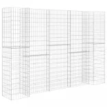 H alakú acéldrót virágtartó gabion 260 x 40 x 200 cm