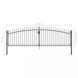 kétszárnyú kerítéskapu Woerden lándzsás tetejű 400 x 174,5 cm