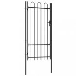 fekete acél BOXTEL kerítéskapu egyszárnyú íves tetejű 1 x 2 m