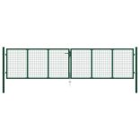 zöld acél hálós kerti kapu 400 x 75 cm