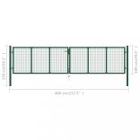 zöld acél hálós kerti kapu 400 x 100 cm