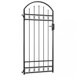 fekete acél kerítéskapu ASSEN íves tetejű 89 x 200 cm