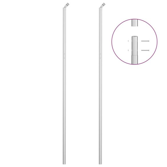 ezüstszínű horganyzott acél drótkerítés póznákkal 15 x 1,5 m