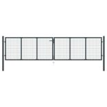 szürke horganyzott acél hálós kerti kapu 400 x 75 cm