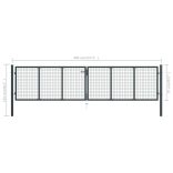 szürke horganyzott acél hálós kerti kapu 400 x 75 cm