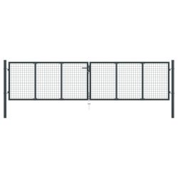 szürke horganyzott acél hálós kerti kapu 400 x 100 cm