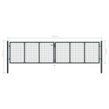 szürke horganyzott acél hálós kerti kapu 400 x 100 cm