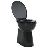 fekete kerámia perem nélküli WC 7 cm extra magasság Soft Close