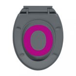 szürke ovális WC-ülőke lassan csukódó fedéllel